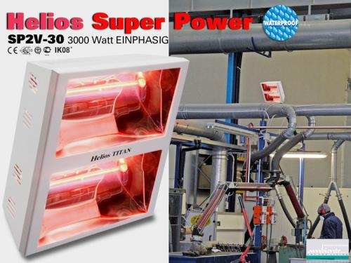 Super Power Infrarot Heizstrahler Helios Titan SP2V 3000 Watt IP25